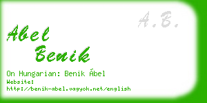 abel benik business card